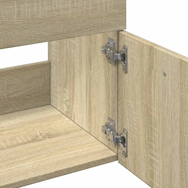 Комплект мебели за баня от 2 части, дъб сонома, инженерно дърво