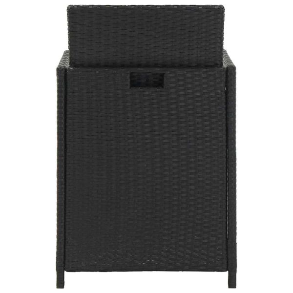 Градински комплект с възглавници, 13 части, полиратан, черен