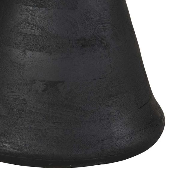 Странична маса черна Ø50x40 cm Масивна дървесина Манго