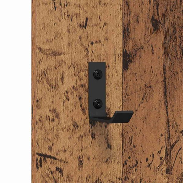 Стенен закачалка за палта Старо дърво 30 x 1,5 x 80 см