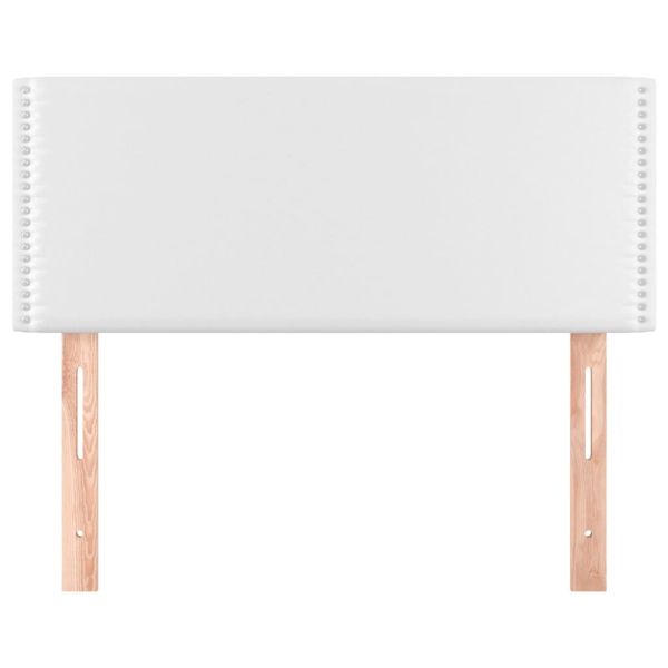 Горна табла за легло, бяла, 90x5x78/88 см, изкуствена кожа
