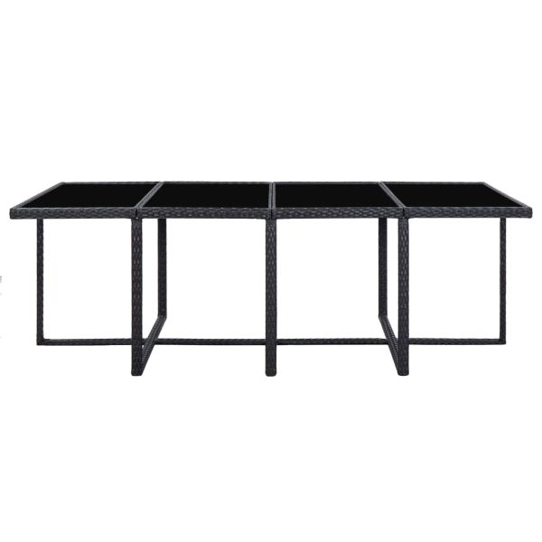 Градински комплект с възглавници, 13 части, полиратан, черен