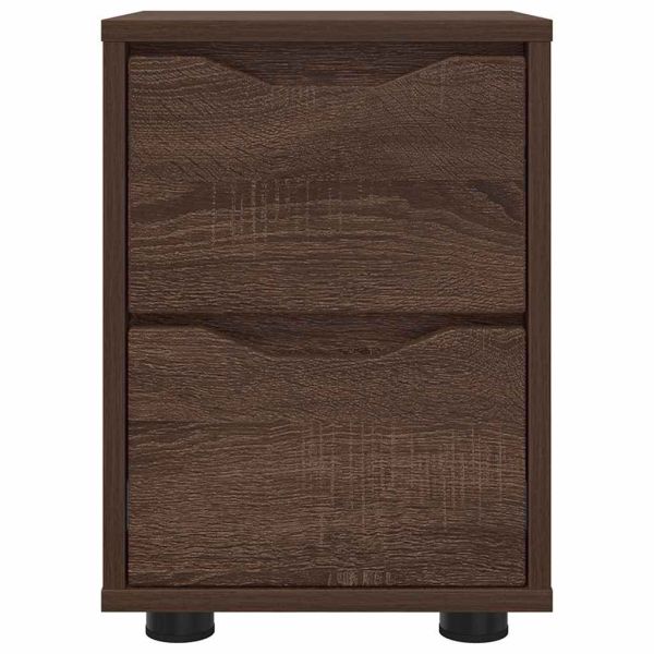 Нощно шкафче Кафяв дъб 30,5 x 30 x 43 см Инженерно дърво