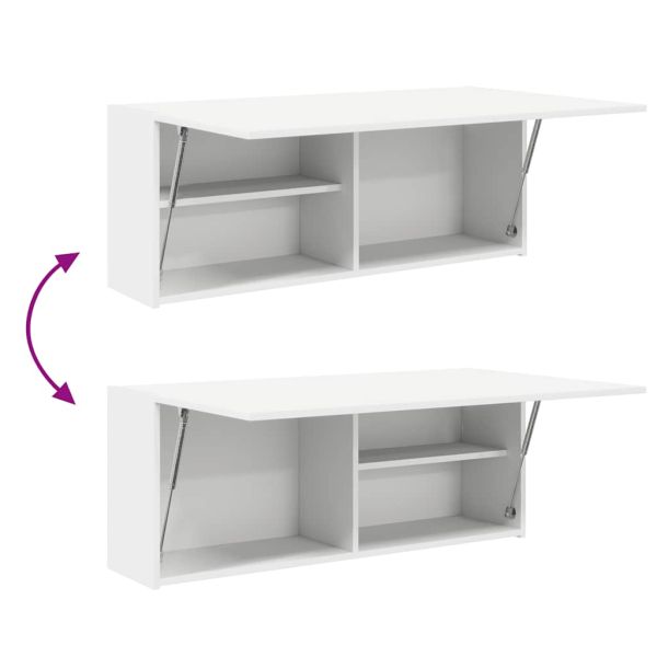 Стенен шкаф за баня, бял, 100x25x40 см, инженерно дърво