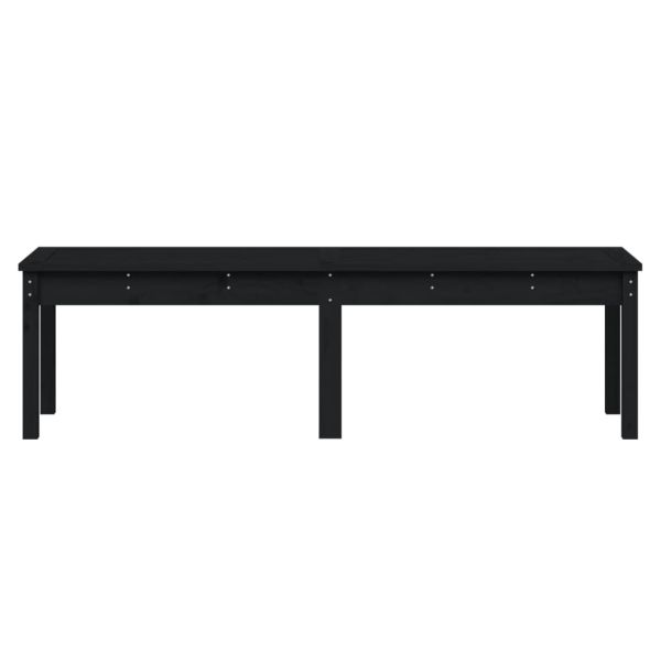 2-местна градинска пейка, черна, 159,5x44x45 см, бор масив