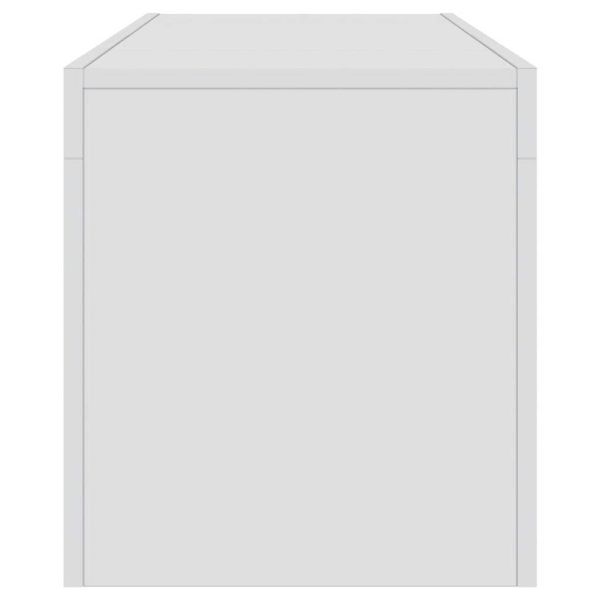 ТВ шкаф с LED осветление, бял гланц, 120x35x40 см