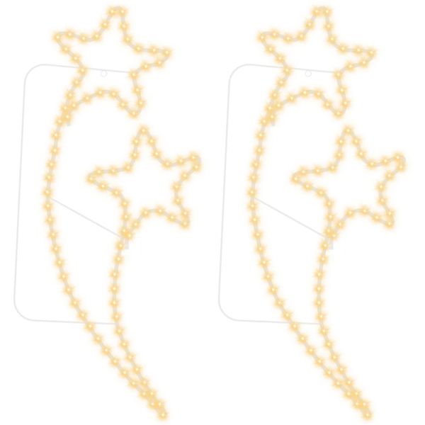 Светещ маркуч с форма на звезди 2 бр топло бяло 125,5x53x4,5 см