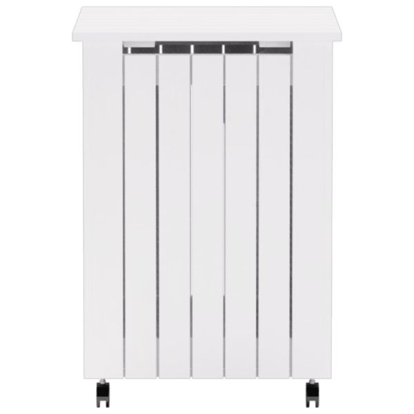 Кош за пране с колелца "RANA", бял, 45x45x64 см, бор масив