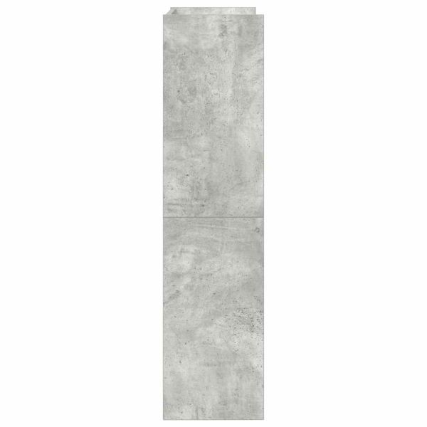 Етажерка за обувки, бетонно сива, 60x25x100 см, инженерно дърво