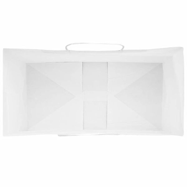 Хартиени торбички 50 бр с дръжки бели 21x11x31 см