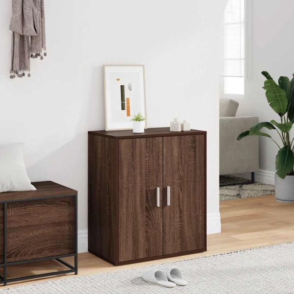 Шкаф за обувки, кафяв дъб, 60x35x70 см, инженерно дърво