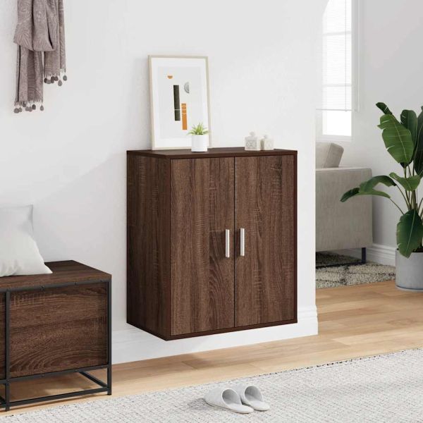 Шкаф за обувки, кафяв дъб, 60x35x70 см, инженерно дърво