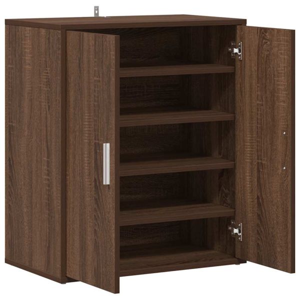 Шкаф за обувки, кафяв дъб, 60x35x70 см, инженерно дърво