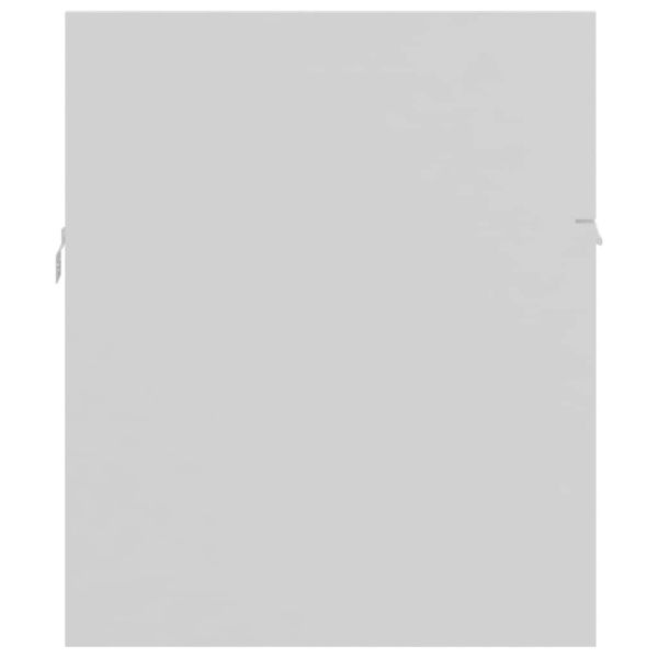 Комплект мебели за баня, бял, инженерно дърво