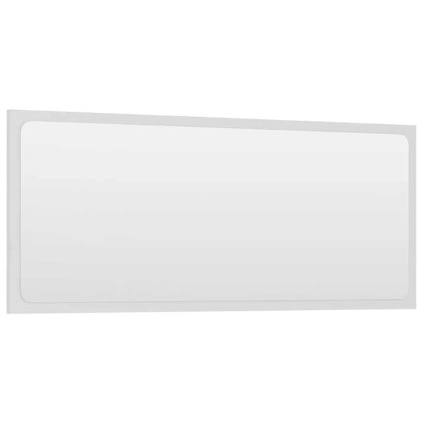 Комплект мебели за баня, бял, инженерно дърво