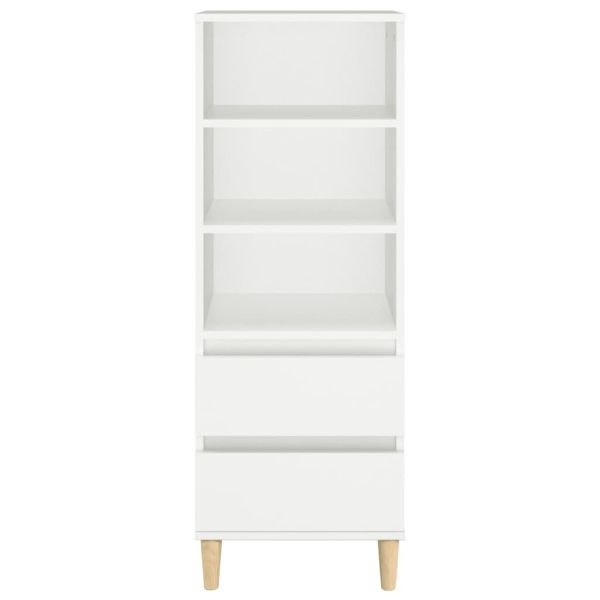 Висок шкаф, бял, 40x36x110 см, инженерно дърво