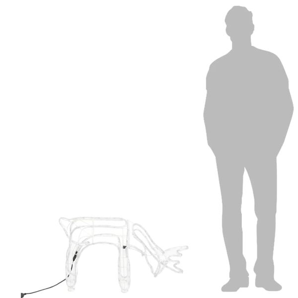 Коледна фигура северен елен, топло бяло, 73x31x45 см