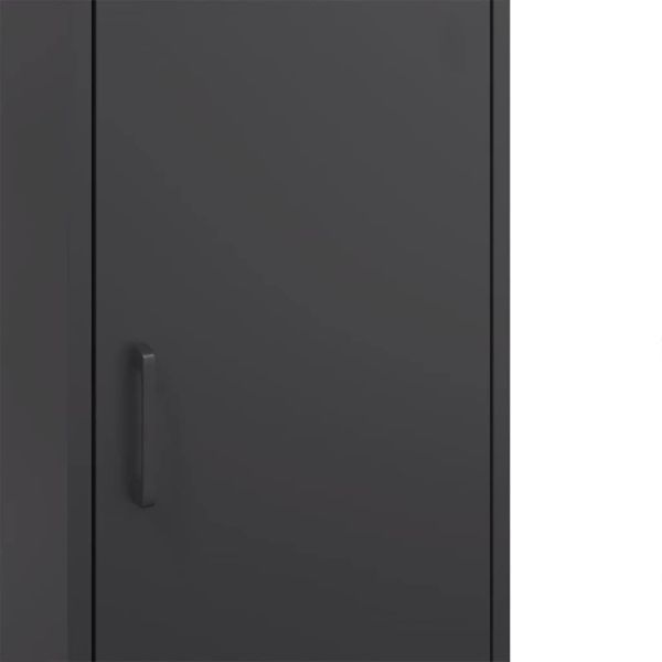 Висок шкаф, черен, 36x39x113 см, стомана