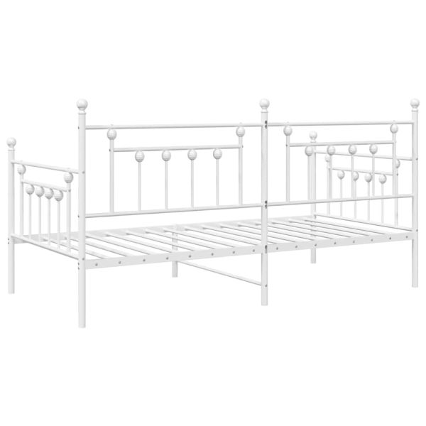Рамка за легло за ден Бяло 90 x 190 cm Стомана