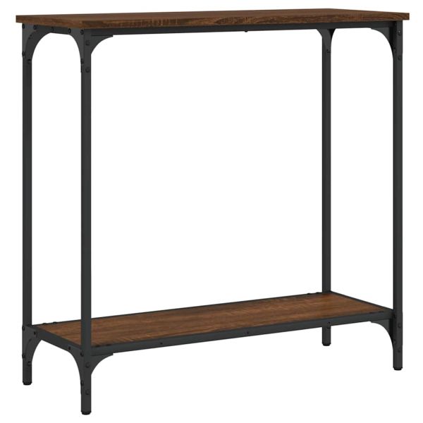 Конзолна маса, кафяв дъб, 75x30,5x75 см, инженерно дърво