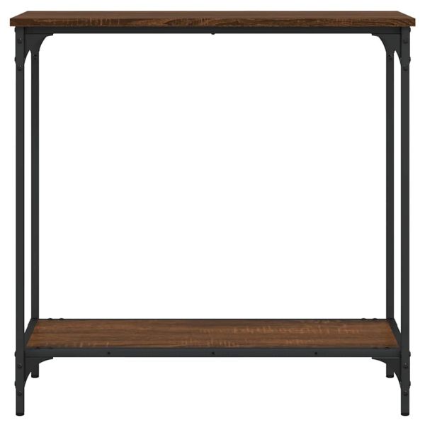 Конзолна маса, кафяв дъб, 75x30,5x75 см, инженерно дърво