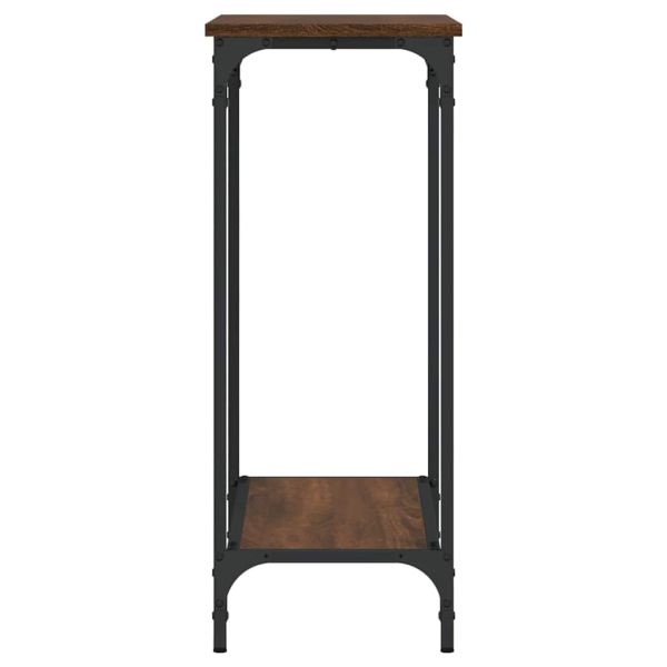 Конзолна маса, кафяв дъб, 75x30,5x75 см, инженерно дърво