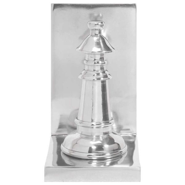 Подпори за книги 2 pcs Сребрист 11 x 12 x 19,5 см Алуминий