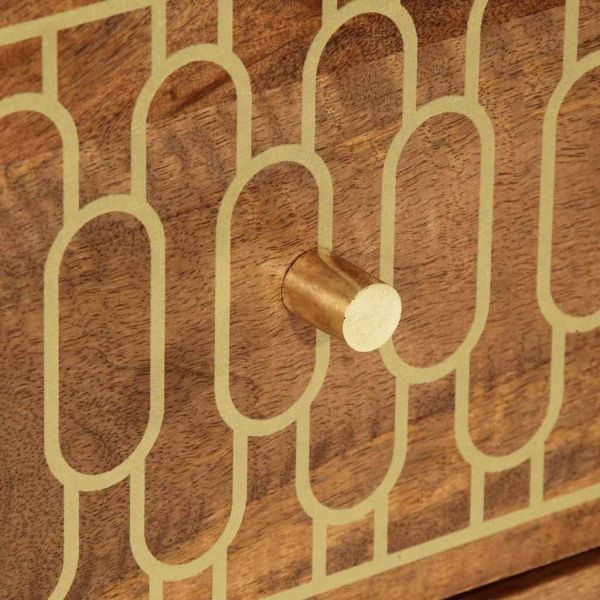 Страничен шкаф 60x33x75 см манго масивно дърво