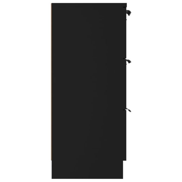 Сайдборд, черен, 60x30x70 см, инженерно дърво