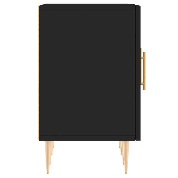 ТВ шкаф, черен, 150x30x50 см, инженерно дърво