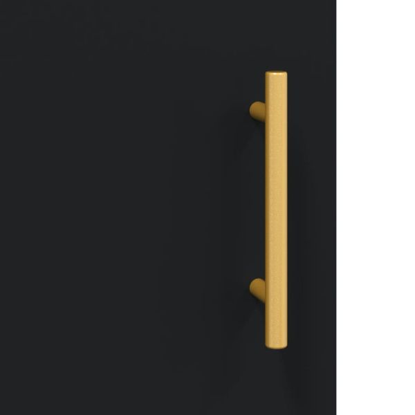 ТВ шкаф, черен, 150x30x50 см, инженерно дърво