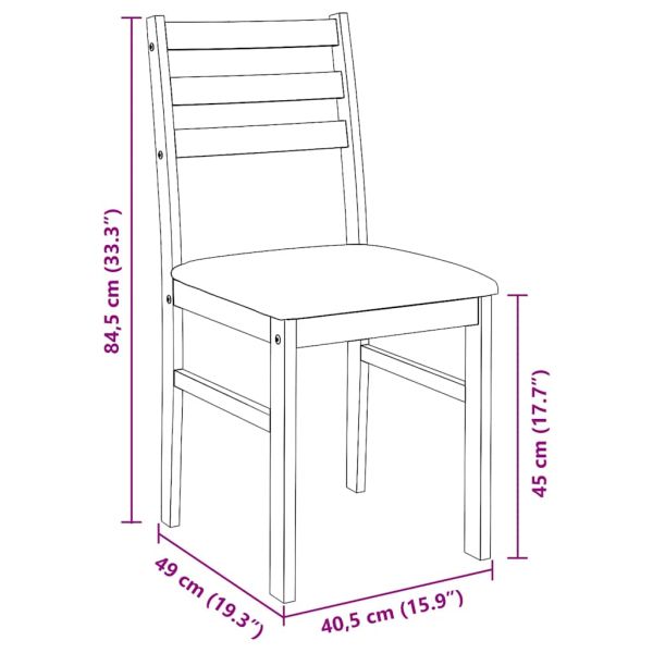 Трапезни столове с възглавници 2 бр Бяла масивна дървесина гума