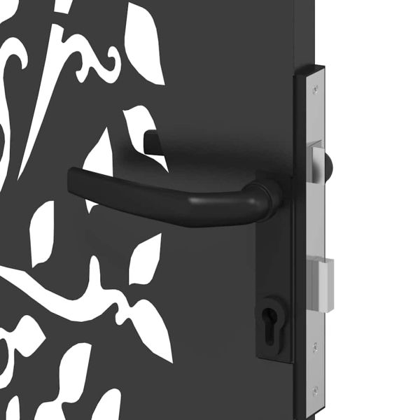 Градинска врата Черно 85 x 175 cm Прахово покритие стомана