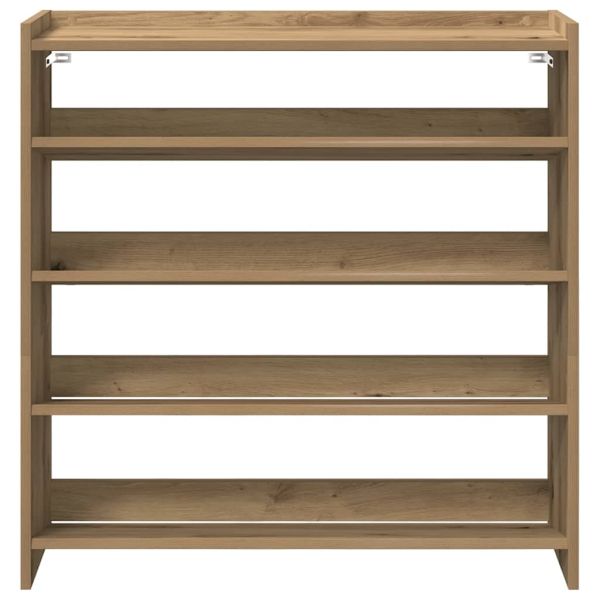 Етажерка за обувки, дъб артизан, 80x25x81 см, инженерно дърво