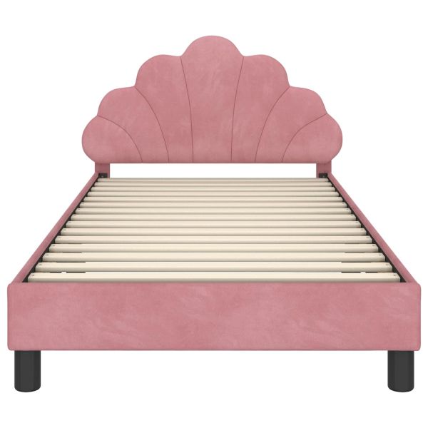 Легло за деца с табла с таблото Розово 90 x 200 cm Кадифе