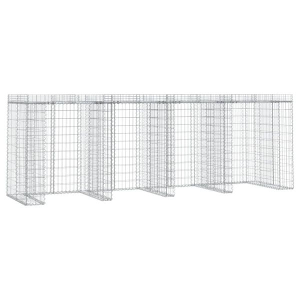 Габион стена за кофа за боклук 350x91x120 см поцинковано желязо