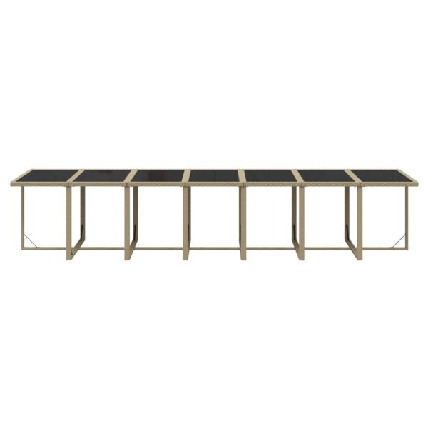 Градински комплект с възглавници, 19 части, полиратан, бежов