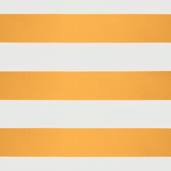 Прибираща се тента жълто и бяло 3x2,5 м плат и алуминий