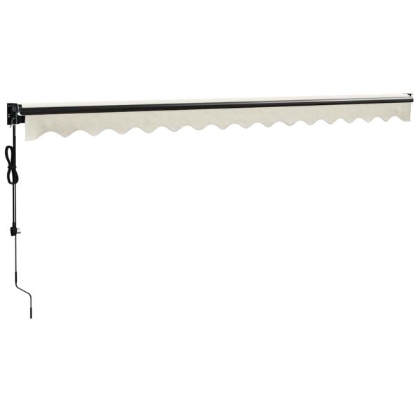 Автоматично прибираща се тента, кремаво, 4x3 м