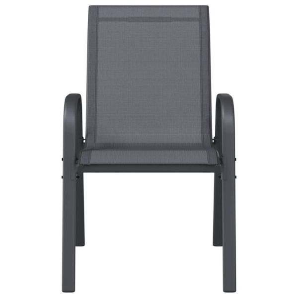 Стифиращи градински столове, 4 бр, сиви, тъкан textilene