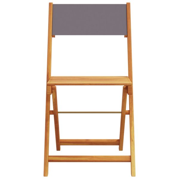 Градински трапезен комплект, 5 части, антрацит, плат и масив