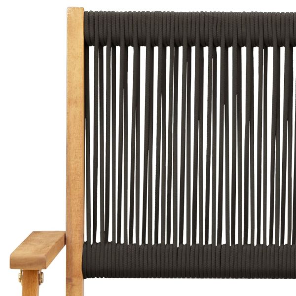 Градински трапезен комплект 5 части черен полипропилен и масив