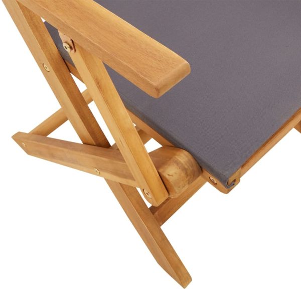 Градински трапезен комплект, 5 части, антрацит, плат и масив