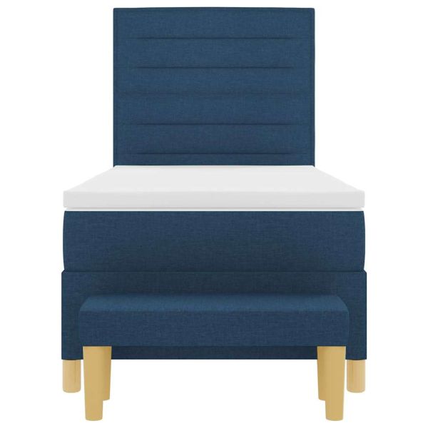 Легло с пружинирана основа с матрак Синьо 90 x 190 cm текстил