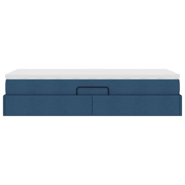 Легло с място за съхранение и матрак с матрак Синьо 90 x 190 cm