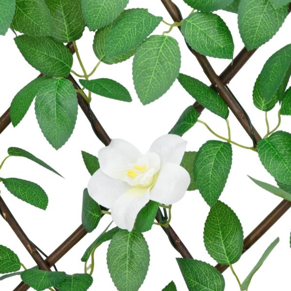 Решетка от изкуствен бръшлян разширяема зелена 186x30 см