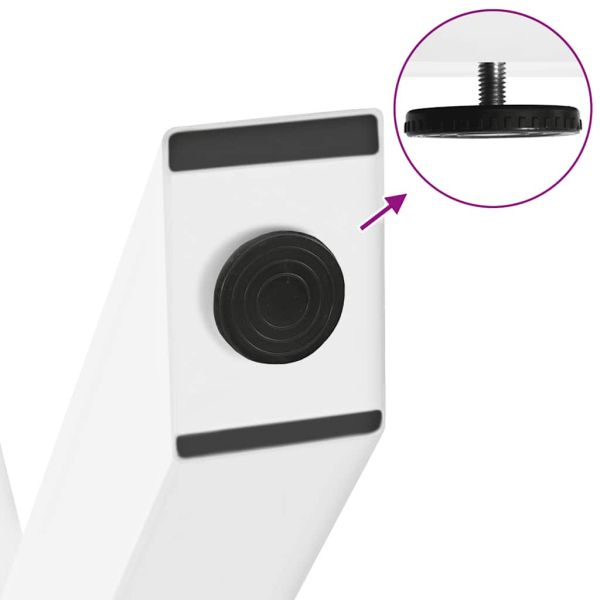 Крака за трапезна маса, X-образни, 3 бр., бели, 70x(72-73) см, стомана