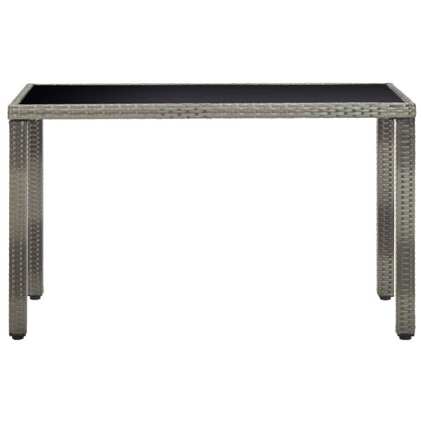 Градински комплект с възглавници, 5 части, полиратан, сив