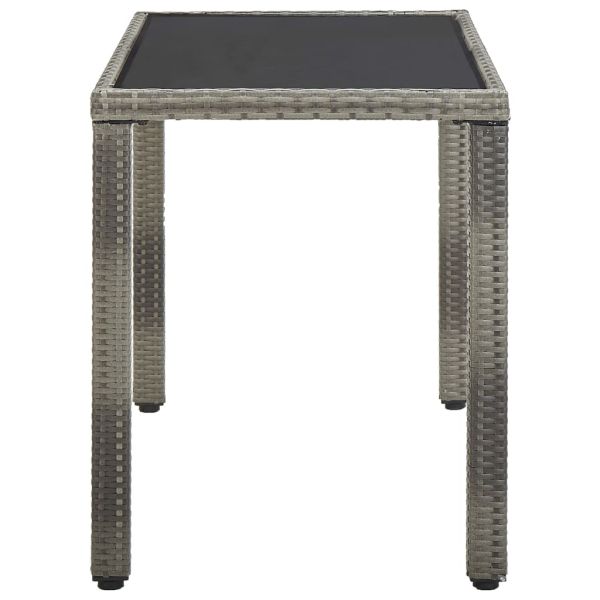 Градински комплект с възглавници, 5 части, полиратан, сив