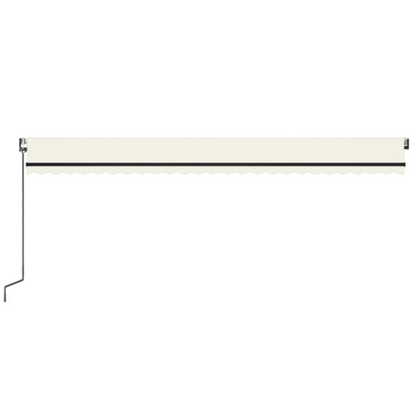 Автоматичен сенник с LED и сензор за вятър 600x350 см кремав